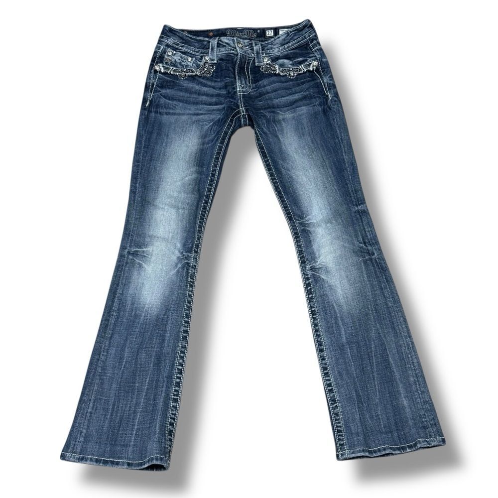 Miss Me Bootcut Jeans 27 Embellished Western Denim Y2K Cowgirl Core Style